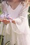 A-Linie Natürliche Taile Prinzessin Bodenlanges Blumenmädchenkleid mit Blume