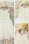 Prinzessin A-Line Schaufel-Ausschnitt Blumenmädchenkleid mit Bordüre mit Blume