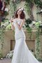 Reißverschluss Garten Konservatives Brautkleid mit Bordüre mit breiter Träger
