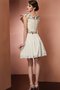 A-Line Schaufel-Ausschnitt Prinzessin Mini Brautjungfernkleid mit Applike