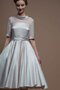 Ärmellos Bescheidenes Wadenlanges Modern Brautkleid mit Knöpfen