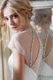 Gericht Schleppe Perlenbesetztes Juwel Ausschnitt Romantisches Schlichtes Brautkleid
