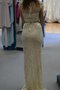 Meerjungfrau Schaufel-Ausschnitt Bodenlanges Glamouröses Abendkleid mit gekappten Ärmeln