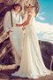 Schulterfreier Ausschnitt A-Linie Einfaches Brautkleid mit Bordüre aus Spitze
