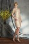 Etui Bootsförmiger Ausschnitt Taft Kurze Ärmeln Brautmutterkleid mit Applike