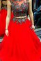 Normale Taille Prinzessin A Linie Bodenlanges Ballkleid mit Applike
