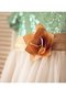 Tüll Paillette Reißverschluss Prinzessin Wadenlanges Blumenmädchenkleid