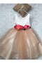 A-Line Blumenmädchenkleid mit Gürtel mit Schleife