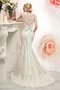 Meerjungfrau Stil Spitze Perlenbesetztes Luxus Brautkleid mit Bordüre