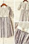 Prinzessin A-Line Bodenlanges Blumenmädchenkleid mit Reißverschluss mit Bordüre