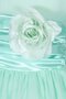 Ärmelloses Reißverschluss V-Ausschnitt Blumenmädchenkleid mit Blume mit Plissierungen