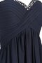 A-Linie Paillettenbesetztes Chiffon Trägerloser Ausschnitt Brautjungfernkleid mit kreuz
