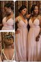 Prinzessin Chiffon A-Line Bodenlanges Brautjungfernkleid mit V-Ausschnitt