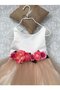 A-Line Blumenmädchenkleid mit Gürtel mit Schleife
