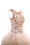 Paillettenbesetztes Bateau Ausschnitt Langes Extravagantes Brautkleid mit Kristall