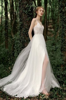 Natürliche Taile Einzigartig Ärmelloses Schick Romantisches Brautkleid
