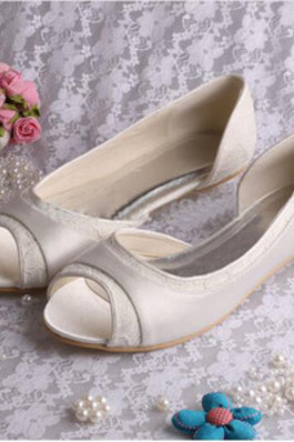 Flache Schuhe Konservativ Frühling Sommer Brautschuhe
