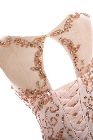 Paillettenbesetztes Bateau Ausschnitt Langes Extravagantes Brautkleid mit Kristall