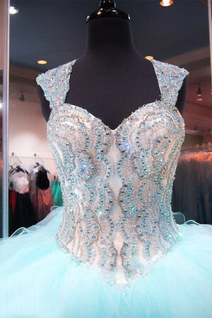 Glamourös Bodenlanges Attraktives Quinceanera Kleid mit Kristall aus Satin