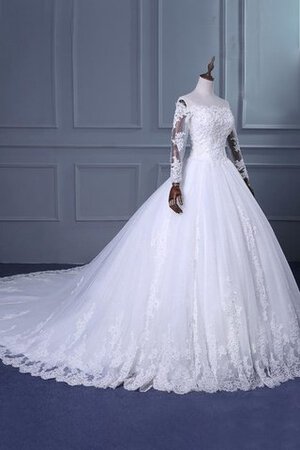 Duchesse-Linie A-Line Konservatives Brautkleid mit Applike mit einem Schulter