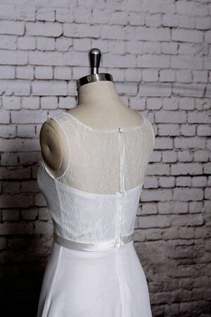 Natürliche Taile Ärmellos A-Line Bodenlanges Brautkleid mit Gürtel