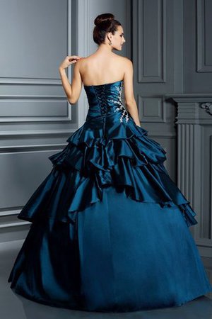 Empire Taille Bodenlanges Anständiges Quinceanera Kleid aus Taft ohne Ärmeln