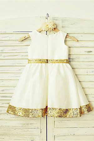 Prinzessin A-Line Normale Taille Blumenmädchenkleid ohne Ärmeln mit Pailletten