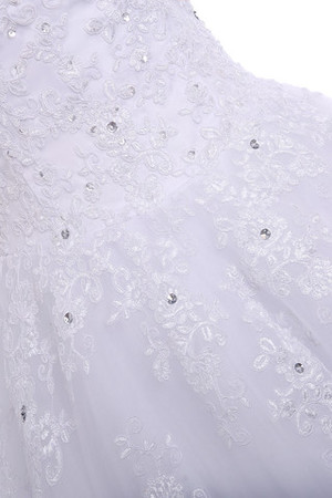 Reißverschluss Langes Pompöse Formelles Brautkleid mit Kristall