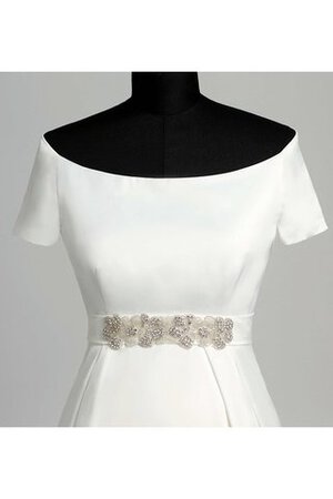 Satin plissiertes Einfaches Brautkleid mit Rüschen mit kurzen Ärmeln