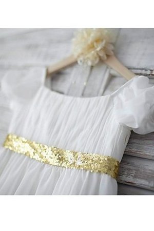 Chiffon Prinzessin A-Line Bodenlanges Blumenmädchenkleid mit Empire Taille