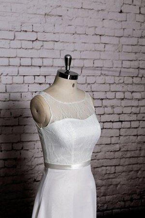 Natürliche Taile Ärmellos A-Line Bodenlanges Brautkleid mit Gürtel
