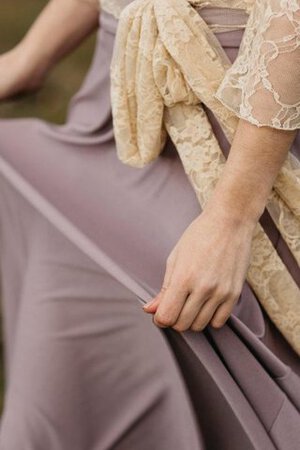 Plissiertes Bateau Ausschnitt A-Line Schlichtes Brautjungfernkleid mit Bordüre