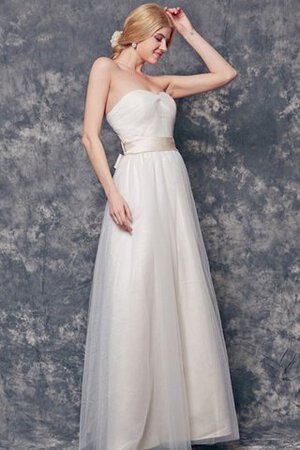 Trägerloser Ausschnitt Tüll Rückenfreies Schlichtes Romantisches Brautjungfernkleid