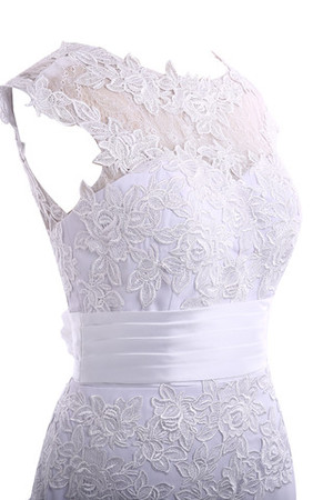 Juwel Ausschnitt Garten Stilvolles Brautkleid mit Blume Träger mit Bordüre