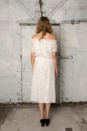 Natürliche Taile A-Line Einfaches Brautkleid mit Bordüre mit Reißverschluss