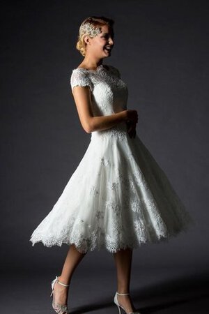 Plissiertes Luxus Einfaches Schick Kurzes Brautkleid