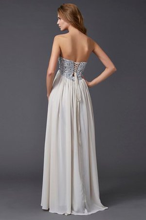 Natürliche Taile Chiffon Bodenlanges Ballkleid mit Rücken Schnürung ohne Ärmeln