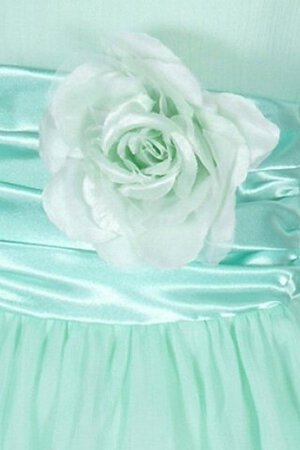Ärmelloses Reißverschluss V-Ausschnitt Blumenmädchenkleid mit Blume mit Plissierungen