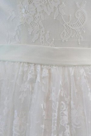 Reißverschluss Hoher Kragen Prächtiges Brautkleid mit Bordüre mit gekappten Ärmeln