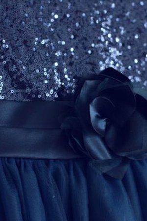 Prinzessin Normale Taille Organza Bodenlanges Blumenmädchenkleid mit Blume