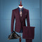 Weinrot Jacke + Hose + Weste Smoking Blazer Britischen