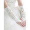 Faszinierend Satin Mit Applikation Elfenbein Elegant|Bescheiden Brauthandschuhe