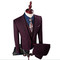 Weinrot Jacke + Hose + Weste Smoking Blazer Britischen