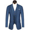 Marke Männer Anzüge Blau Smoking Anzug Jacke + Weste + Hose Hochzeit Bräutigam
