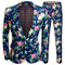 Print Blume Prom Leistung Anzug Mode Männer Casual Boutique