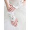 Spitze Mit Kristall Weiß Luxuriös Brauthandschuhe Attraktiv