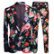 Print Blume Prom Leistung Anzug Mode Männer Casual Boutique