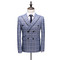 Smoking Männer Hochzeit Anzug Blazer Karierten Anzug Mode Blau