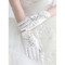 Göttlich Satin Mit Kristall Weiß Chic|Modern Brauthandschuhe