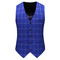 Blau Blazer Plaid Jacke + Weste + Hose Asiatischen